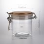 PET Jars 450ml Round Bamboo Lid Plastic Jar Clear Spice Jars Sealed Canister Food Storage Container for Loose Tea Coffee Bean Sugar Salt